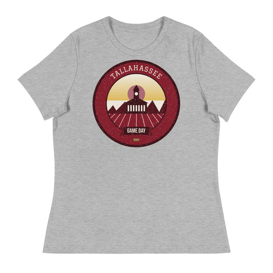 Women's Garnet & Gold Spanish Moss Game Day Tee in athletic heather, front