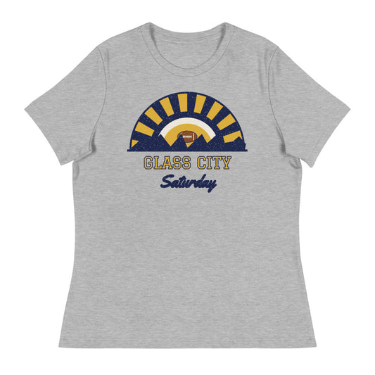 Women's Glass City Saturday Tee in athletic heather, front