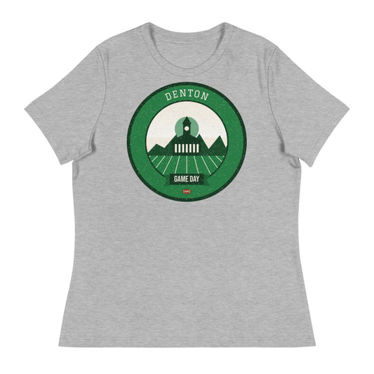 Women's Green Courthouse Square Game Day Tee in athletic heather, front