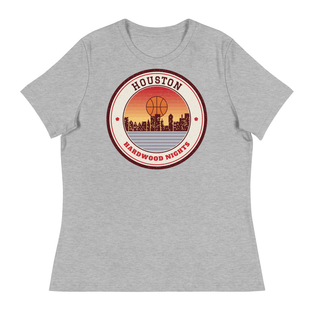 Women's Houston Hardwood Nights Tee in athletic heather, front