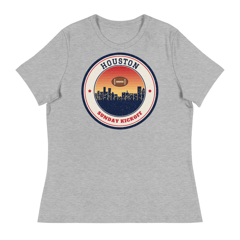 Women's Houston Sunday Kickoff Tee in athletic heather, front