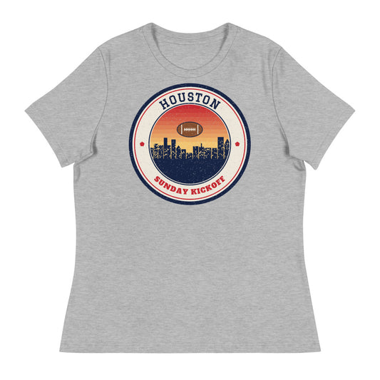 Women's Houston Sunday Kickoff Tee in athletic heather, front