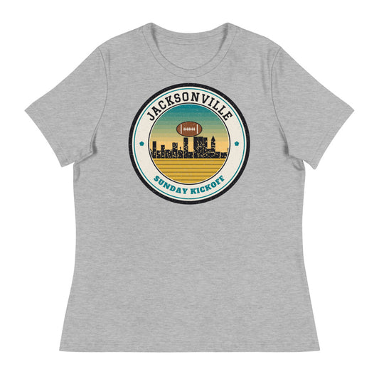 Women's Jacksonville Sunday Kickoff Tee in athletic heather, front