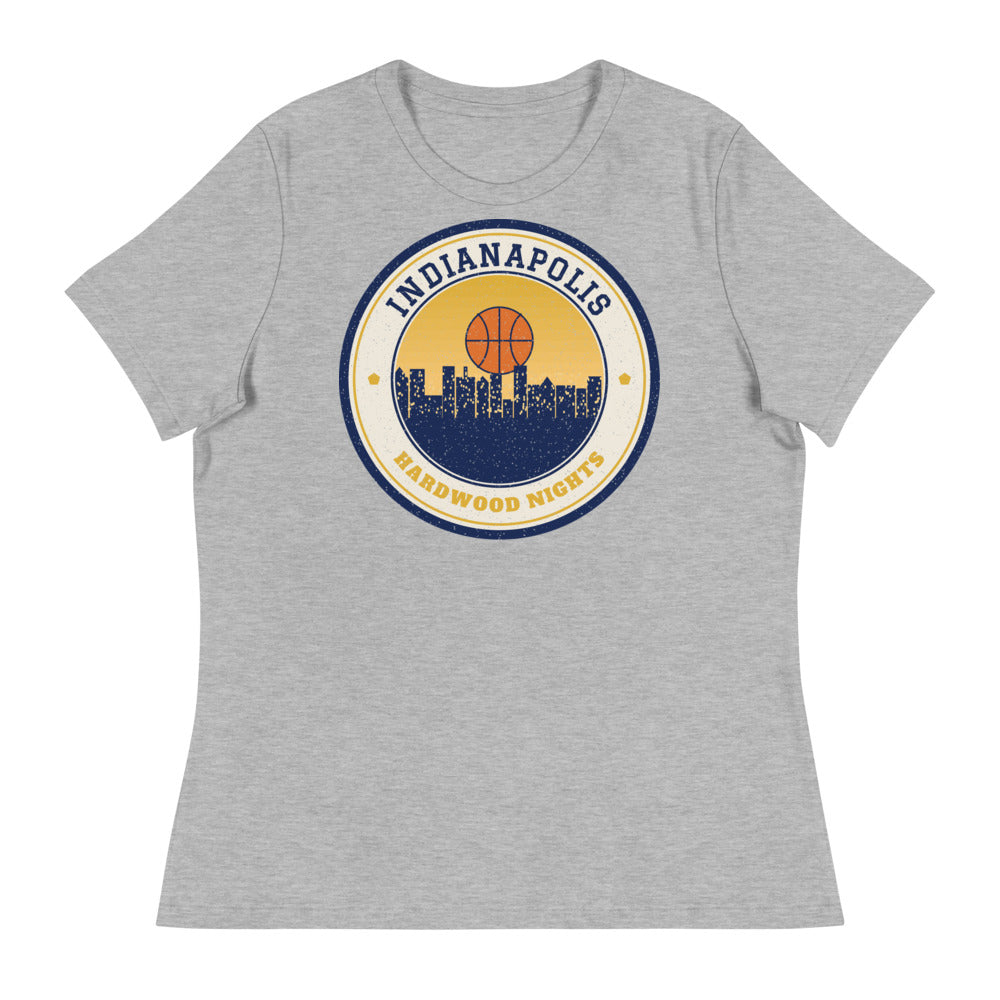 Women's Indianapolis Hardwood Nights Tee in athletic heather, front