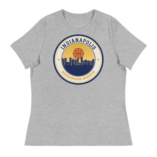 Women's Indianapolis Hardwood Nights Tee in athletic heather, front