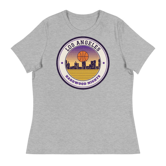 Women's Los Angeles Hardwood Nights Tee in athletic heather, front