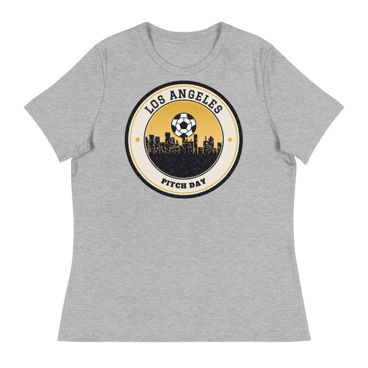Women's Los Angeles Downtown Pitch Day Tee in athletic heather, front