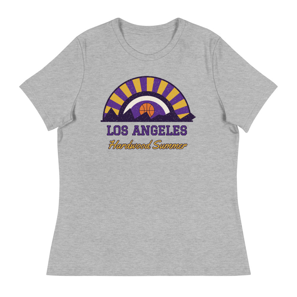 Women's Los Angeles Hardwood Summer Tee in athletic heather, front