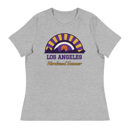 Women's Los Angeles Hardwood Summer Tee in athletic heather, front