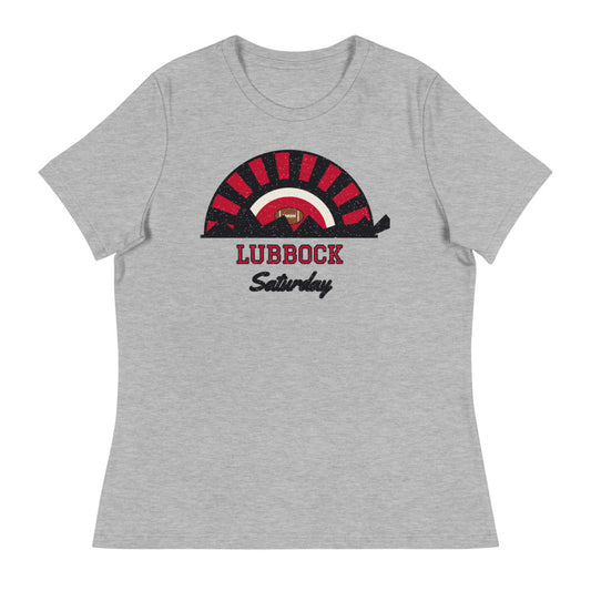 Women's Lubbock Saturday Tee in athletic heather, front