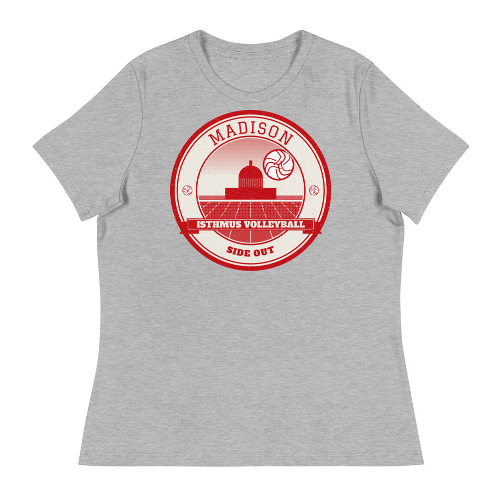 Madison Isthmus Volleyball Women's Tee in athletic heather, front
