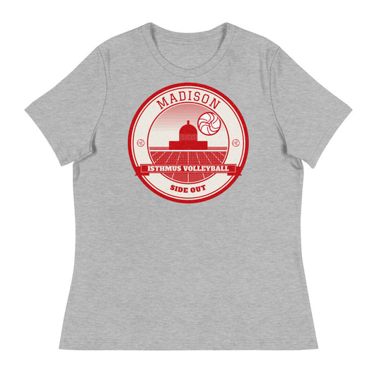 Madison Isthmus Volleyball Women's Tee in athletic heather, front