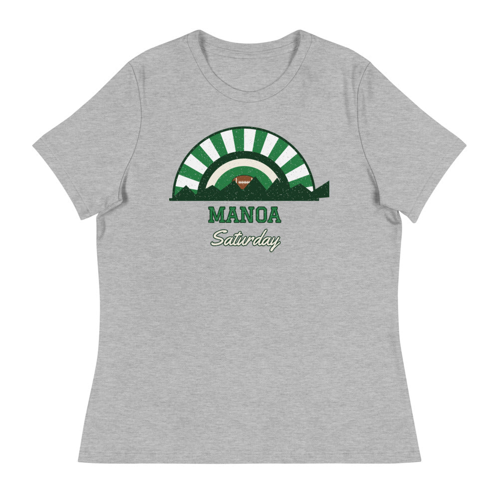 Women's Manoa Saturday Tee in athletic heather, front