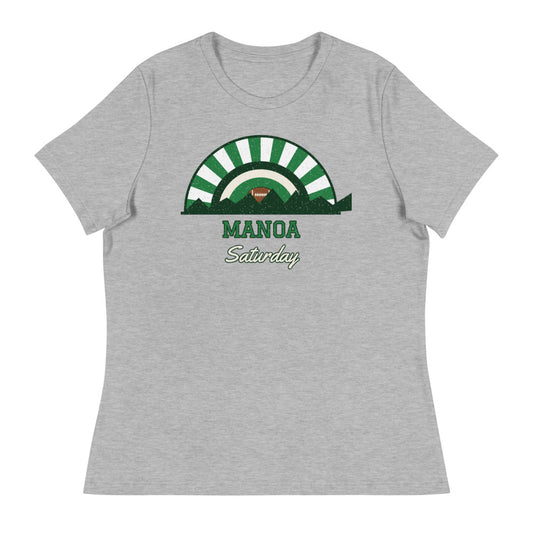 Women's Manoa Saturday Tee in athletic heather, front