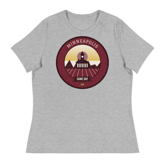 Women's Maroon & Gold North Star Game Day Tee in athletic heather, front