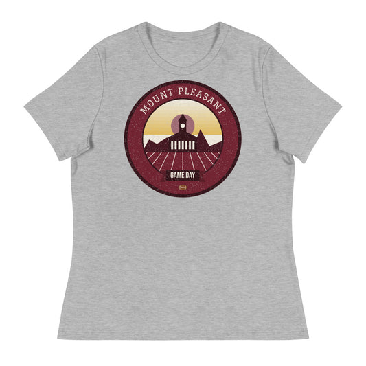 Women's Maroon & Gold North Woods Game Day Tee in athletic heather, front