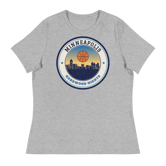 Women's Minneapolis Hardwood Nights Tee in athletic heather, front