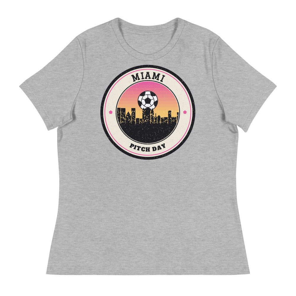 Women's Miami Pitch Day Tee in athletic heather, front