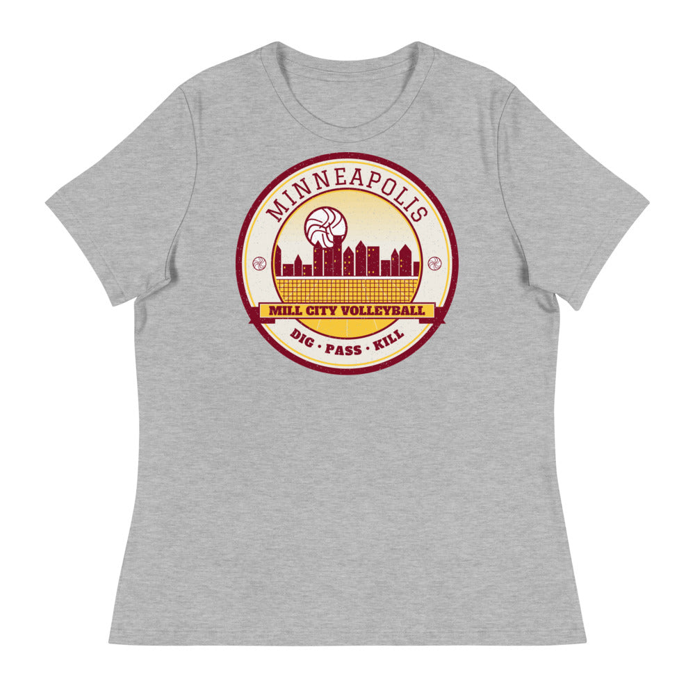 Minneapolis Mill City Volleyball Women's Tee in athletic heather, front