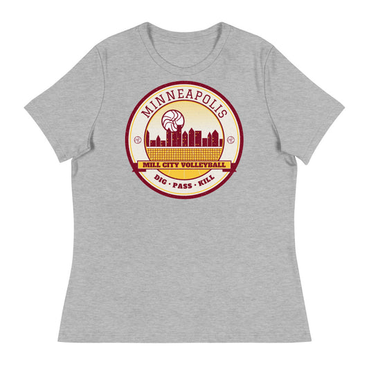 Minneapolis Mill City Volleyball Women's Tee in athletic heather, front