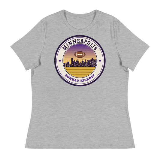 Women's Minneapolis Sunday Kickoff Tee in athletic heather, front