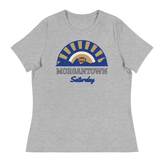 Women's Morgantown Saturday Tee in athletic heather, front