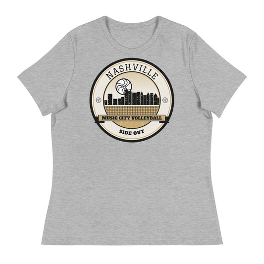 Nashville Music City Volleyball Women's Tee in athletic heather, front