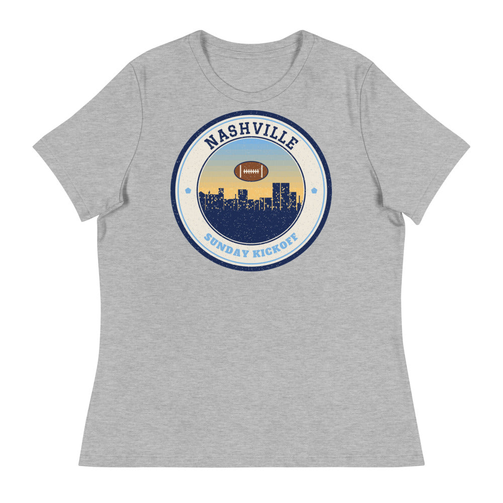 Women's Nashville Sunday Kickoff Tee in athletic heather, front