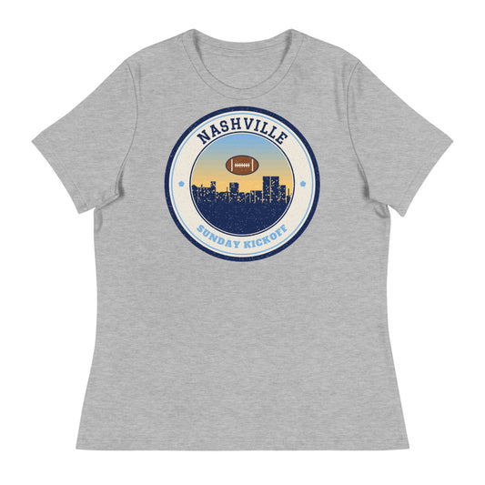 Women's Nashville Sunday Kickoff Tee in athletic heather, front