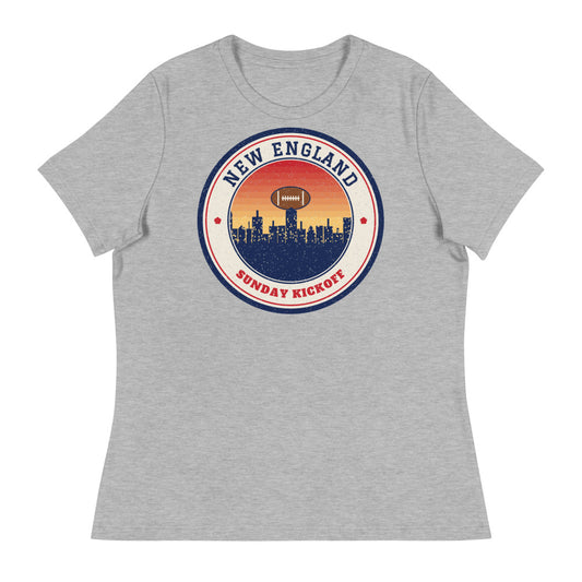 Women's New England Sunday Kickoff Tee in athletic heather, front