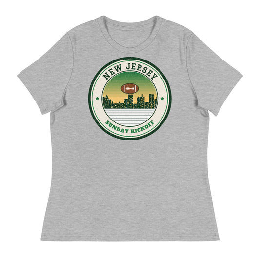 Women's New Jersey Sunday Kickoff Tee in athletic heather, front