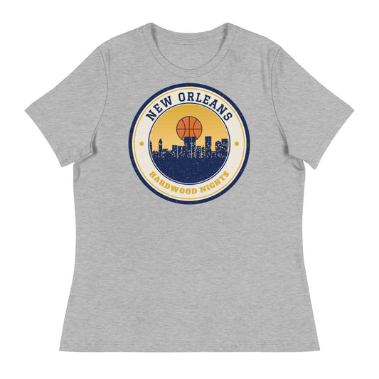 Women's New Orleans Hardwood Nights Tee in athletic heather, front