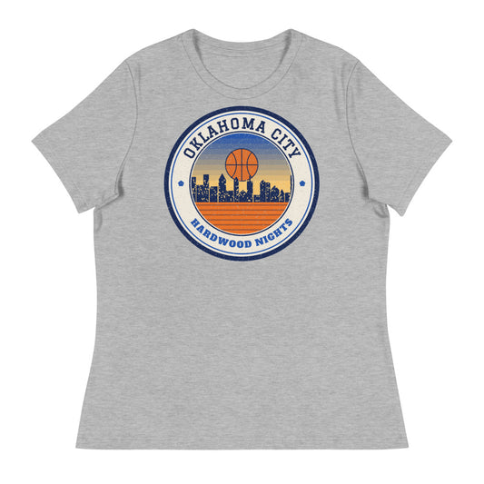 Women's Oklahoma City Hardwood Nights Tee in athletic heather, front