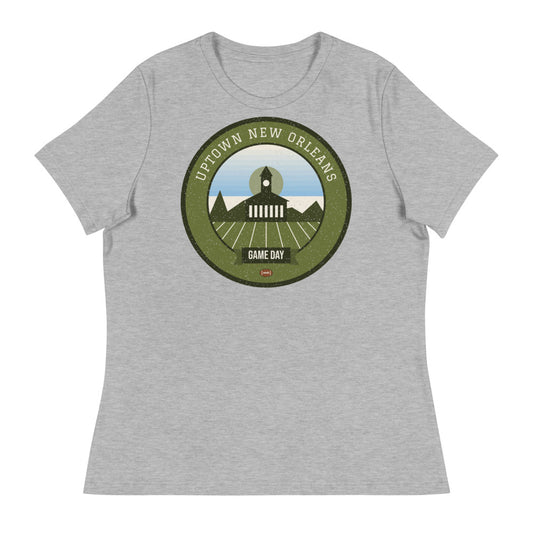 Women's Olive & Sky Streetcar Game Day Tee in athletic heather, front