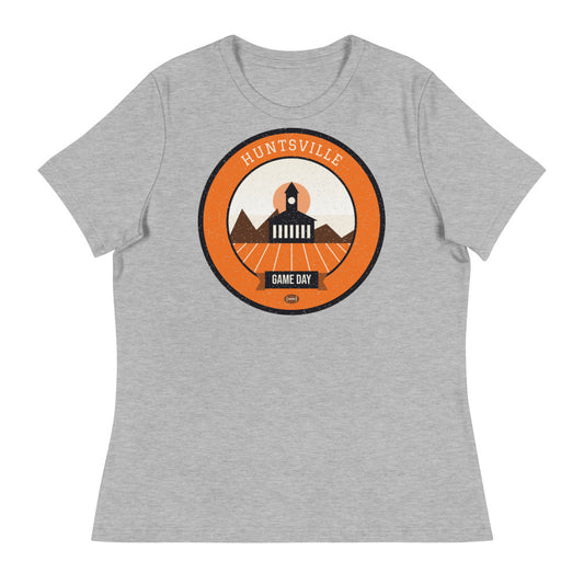Women's Orange Piney Woods Game Day Tee in athletic heather, front