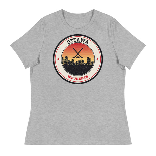 Women's Ottawa Ice Nights Tee in athletic heather, front
