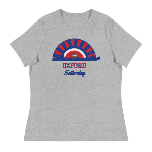Women's Oxford Saturday Tee in athletic heather, front