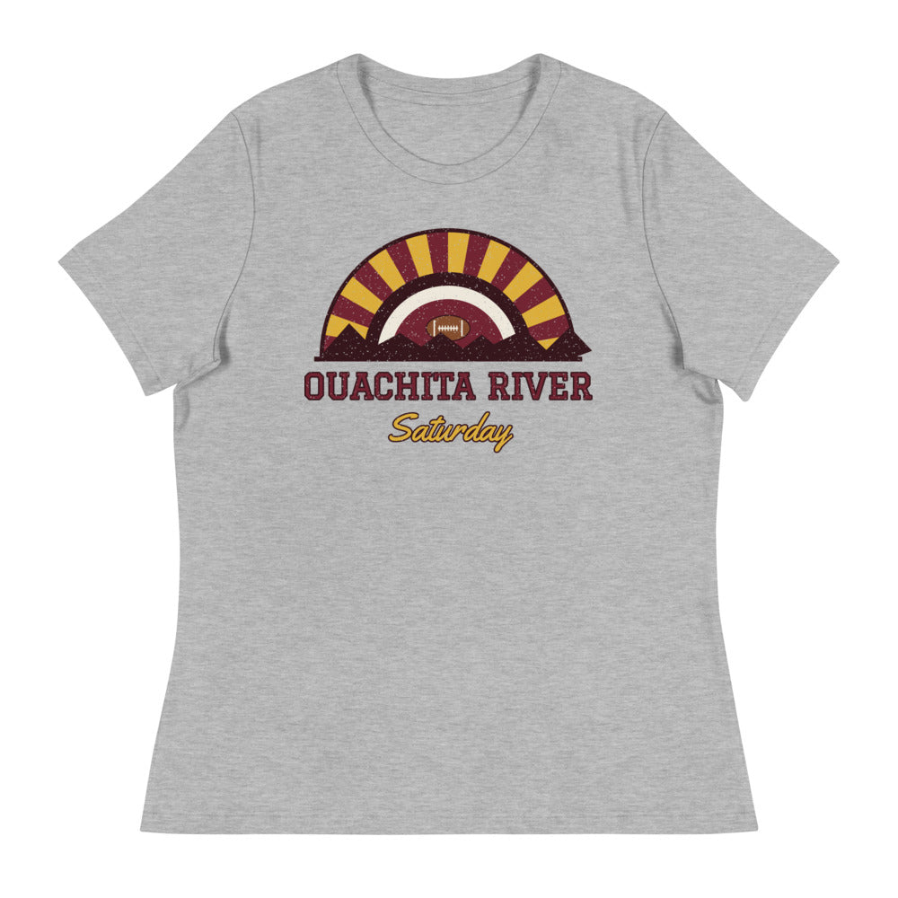 Women's Ouachita River Saturday Tee in athletic heather, front