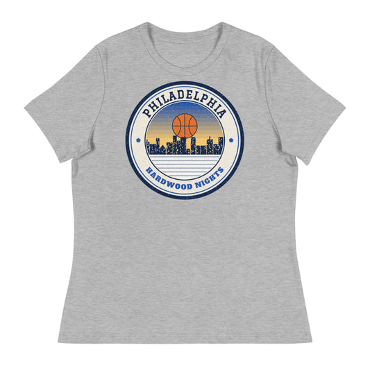 Women's Philadelphia Hardwood Nights Tee in athletic heather, front