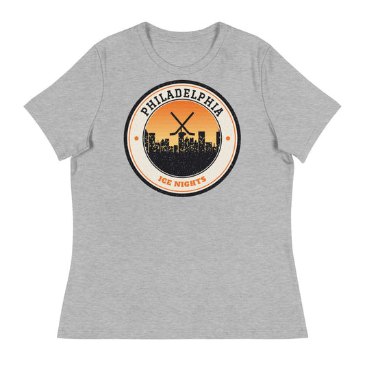 Women's Philadelphia Ice Nights Tee in athletic heather, front
