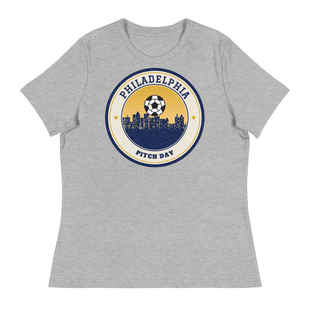 Women's Philadelphia Pitch Day Tee in athletic heather, front