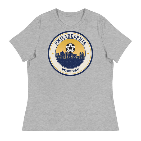 Women's Philadelphia Pitch Day Tee in athletic heather, front