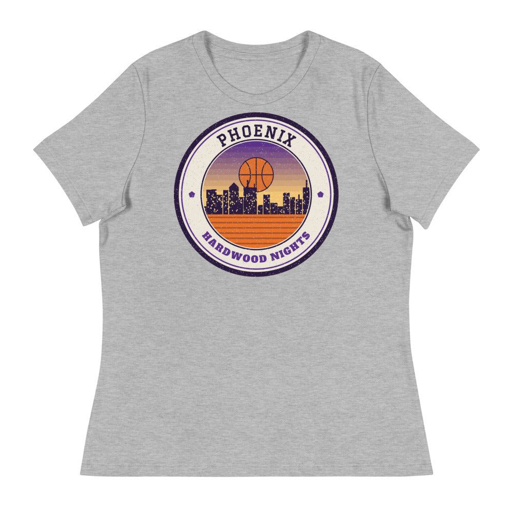 Women's Phoenix Hardwood Nights Tee in athletic heather, front