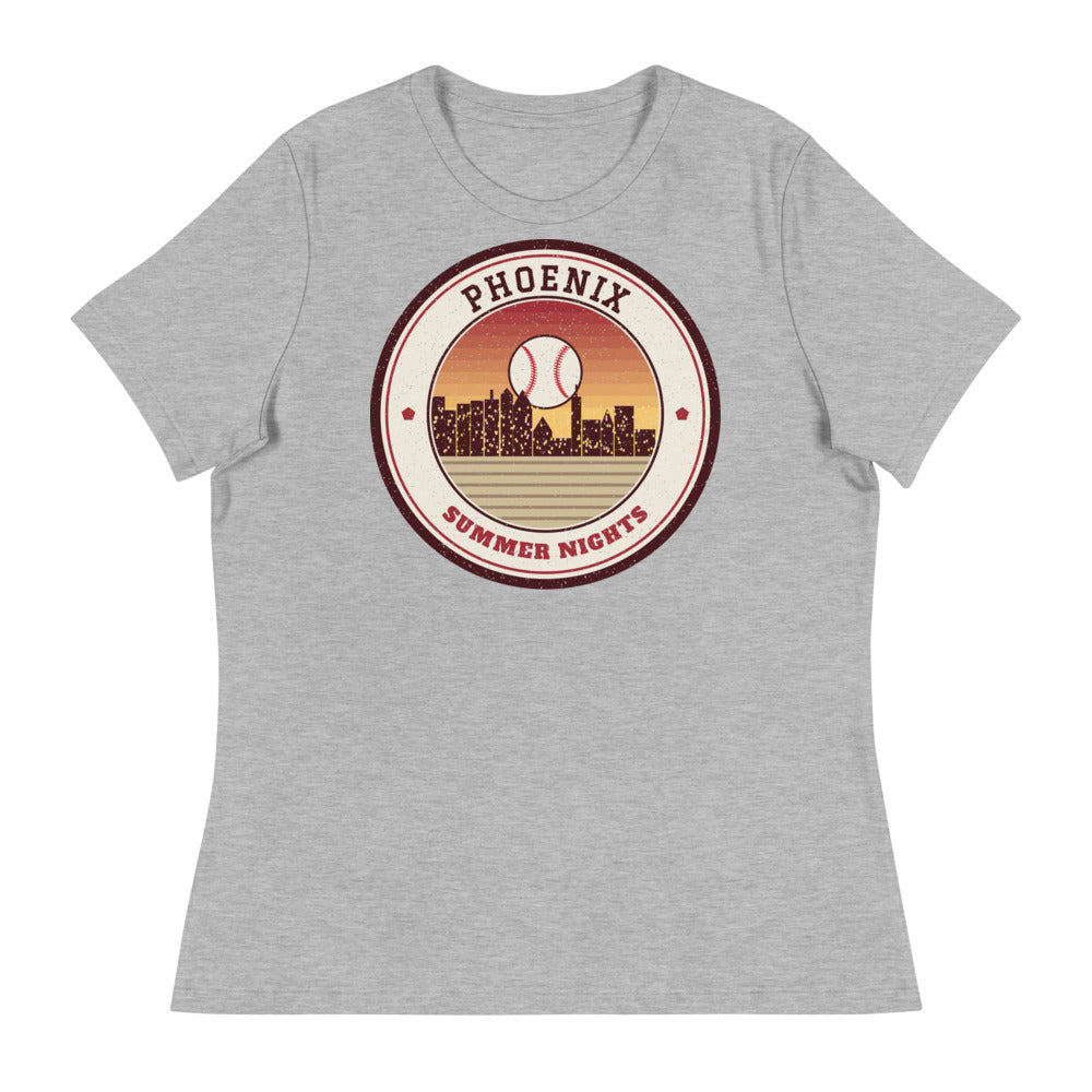 Women's Phoenix Summer Nights Ballpark Tee in athletic heather, front