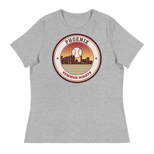 Women's Phoenix Summer Nights Ballpark Tee in athletic heather, front