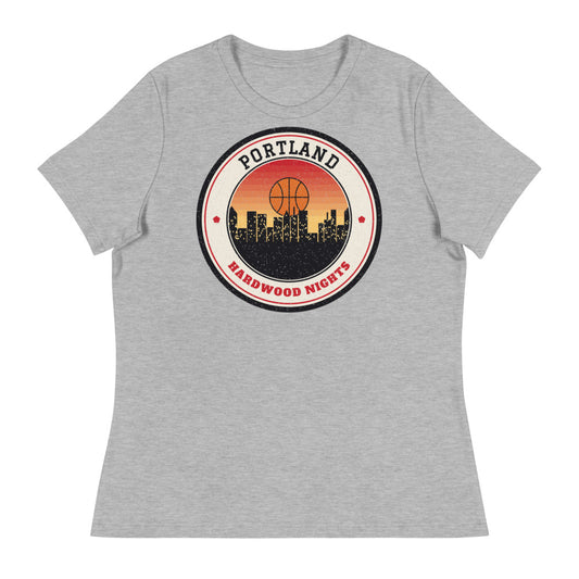 Women's Portland Hardwood Nights Tee in athletic heather, front