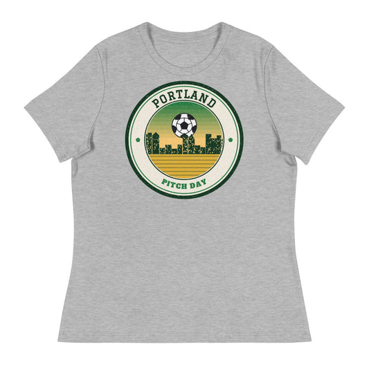 Women's Portland Pitch Day Tee in athletic heather, front