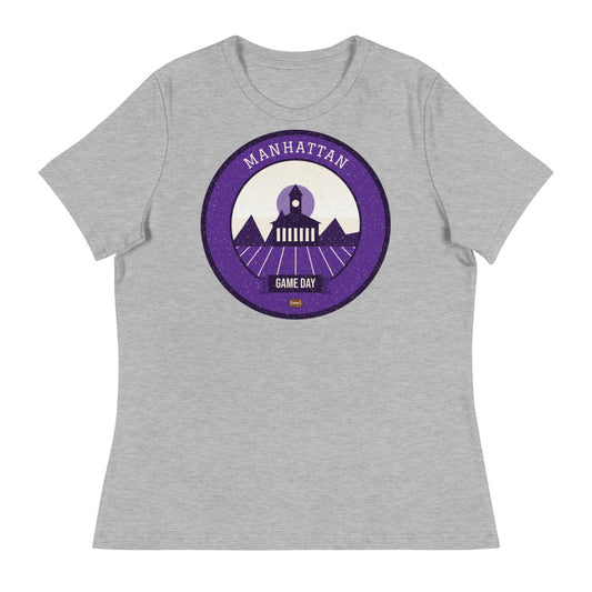 Women's Purple Flint Hills Game Day Tee in athletic heather, front