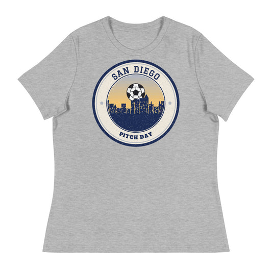 Women's San Diego Pitch Day Tee in athletic heather, front