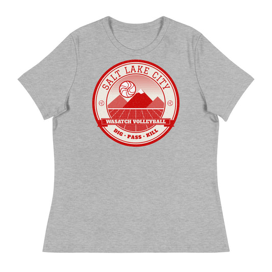 Salt Lake City Wasatch Volleyball Women's Tee in athletic heather, front